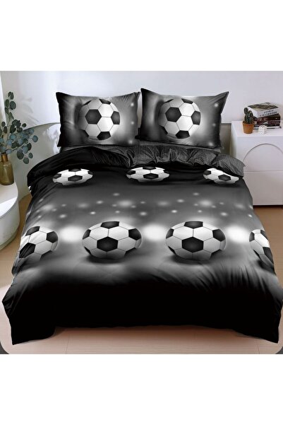 Casa de Vis Set lenjerie pat dublu, bumbac satinat, 180 x 200 cm, 4 piese, cu...