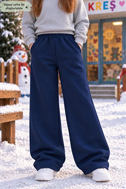 Birdirbir Uniseks Çocuk Wide Leg Sweatpants - Yüksek Bel Salaş Eşofman Altı