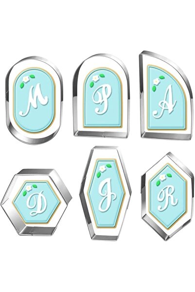 ALMEKAQUZ 6 PCS Geometric Plaque Cookie Cutter Set, Stainless Steel Biscuit C...