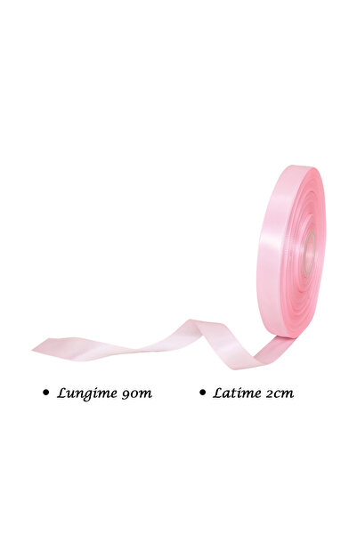Papette Double Satin Ribbon Roll PINK PAL, 2cm x 90m