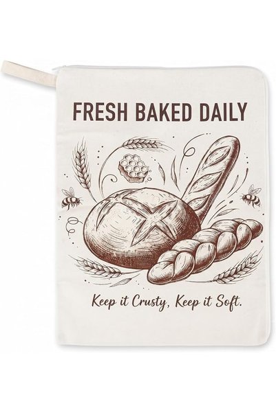 TERRIFI Reusable Beeswax Sourdough Bread Bag with Convenient L-Shaped Zipper,...