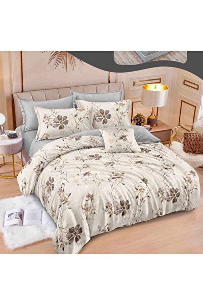 Casa de Vis Double bed linen set, satin cotton, 180x200 cm, 6 pieces, with el...
