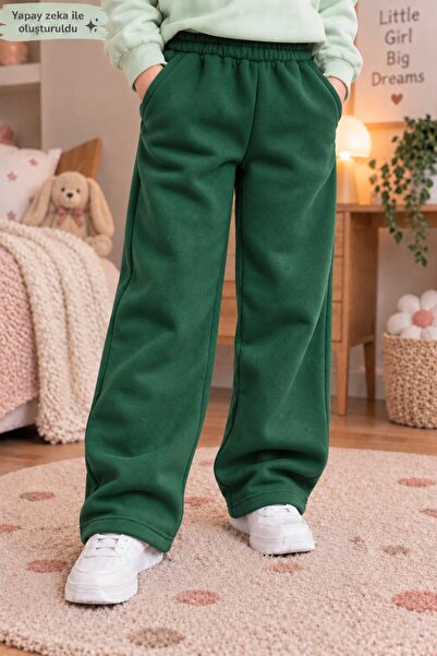 Birdirbir Uniseks Çocuk Wide Leg Sweatpants - Yüksek Bel Salaş Eşofman Altı