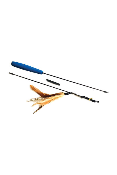 Generic Brand Cat Teaser Wand Set with Handle, Extension Rod and Feather Lure