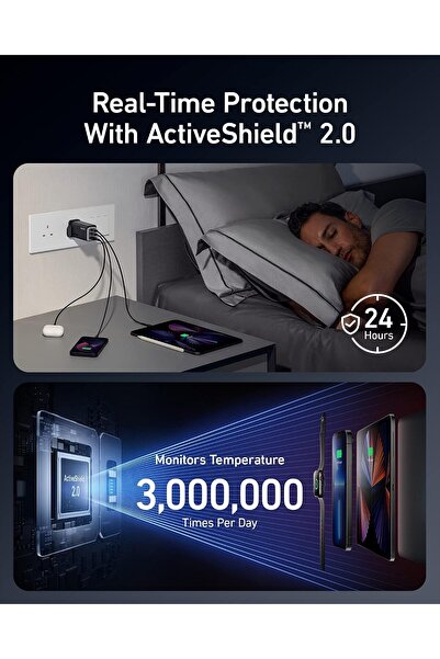 Anker شاحن USB-C، شاحن GaNPrime 120W، شاحن حائط سريع بثلاثة منافذ PPS لأجهزة MacBook Pro/Air، iPad Pro، Galaxy S22/S21، Dell XPS 13، Note 20/10+، iPhone 16/16 Pro/16 Plus/16 Pro Max، والمزيد