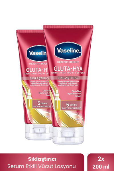 Vaseline Gluta-Hya Serum Etkili Vücut Losyonu Sıkılaştırıcı 200 ml x 2 Adet