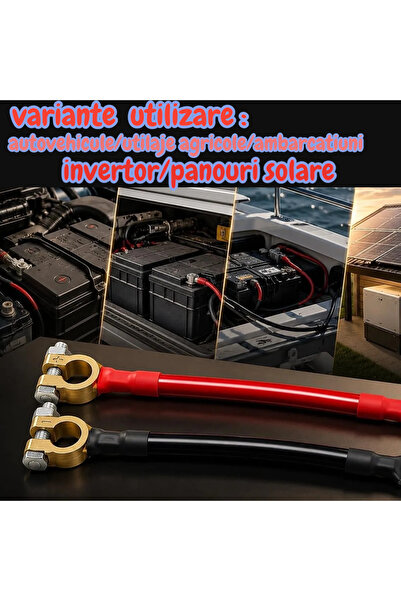 Universal Cabluri baterie,sectiune 25 mmp,borna la un cap.papuc M8 la celalalt,lungime 440 cm/Manusi protectie