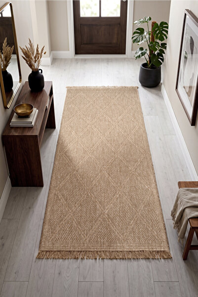 Koza Halı Fibra Natural Halı Kilim Yolluk Antre Salon Oturma ve Yatak Odası B...