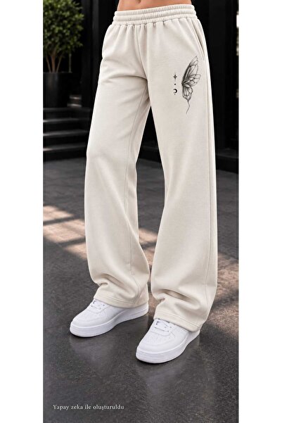 caddekombin Women's Butterfly Figure Printed Sweatpants - Loose Fit Comfortab...