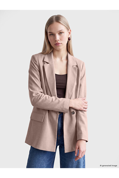 LC Waikiki Sparkling Choices Double Breasted Roba Collar Women's Blazer Jacke...