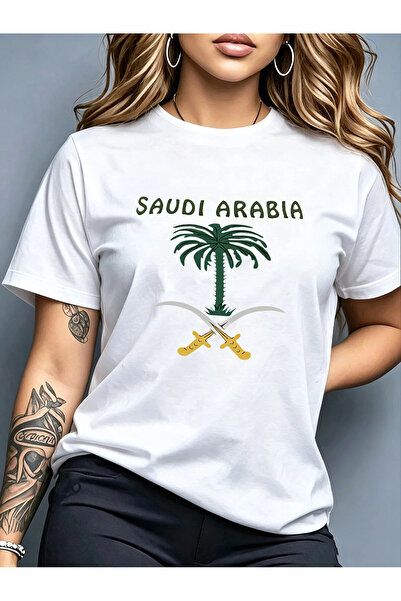 Ornella Studio تي شيرت كبير الحجم ثقيل الوزن لليوم الوطني السعودي للرجال والن...