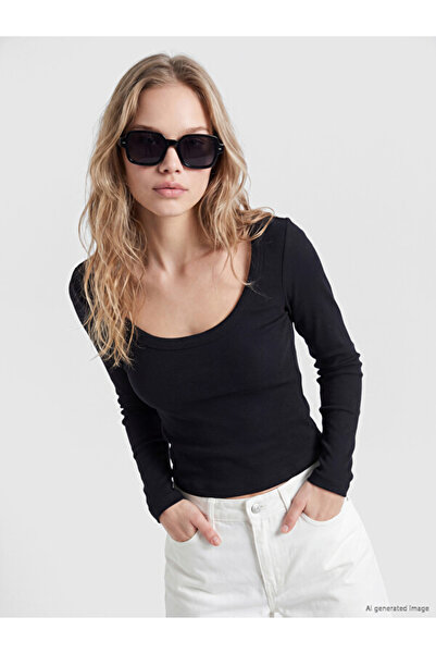 LC Waikiki Sparkling Choices U Roba Collar Women's Ribbed Body from Shining S...