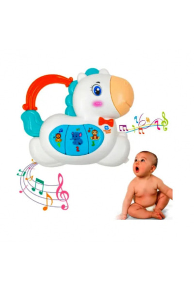 aistoys Pian de jucărie cu sunete și lumini, Cal, bebeluși, 18 luni +