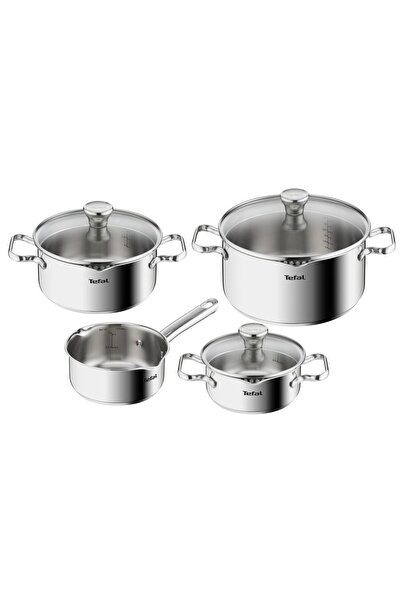 TEFAL Duetto paslanmaz çelik tencere seti, 7 parça, indüksiyona uygun tencere...