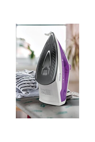 Kiwi KSI-6306 Buharlı Ütü 2000 Watt Sürekli Buhar 15 gr/dk Mor Seramik Taban