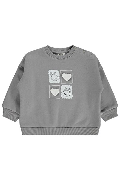 Civil Baby Tavşan Oyuncaklı 6-18 Ay Sweatshirt - Gri