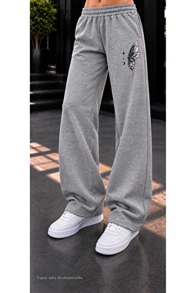 caddekombin Women's Butterfly Figure Printed Sweatpants - Loose Fit Comfortab...
