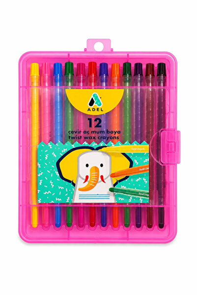 Adel 12 Color Twistable Crayon Set |   Sharpener-Free Crayons Pink 12-Pack