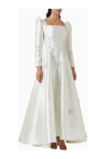AC BY AANCHAL CHANDA Crystal Embroidered Satin Maxi Women's Dress