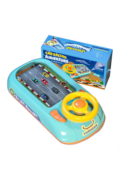 aistoys Mașină de curse cu volan pentru copii, joc interactiv cu sunete, buto...