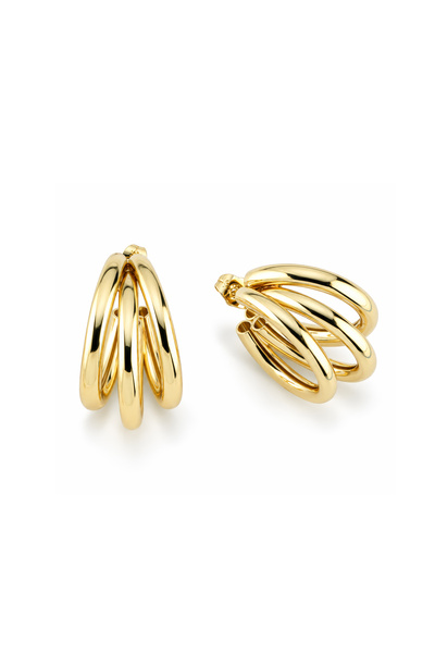 Merano Design Üçlü Halka Gold Küpe