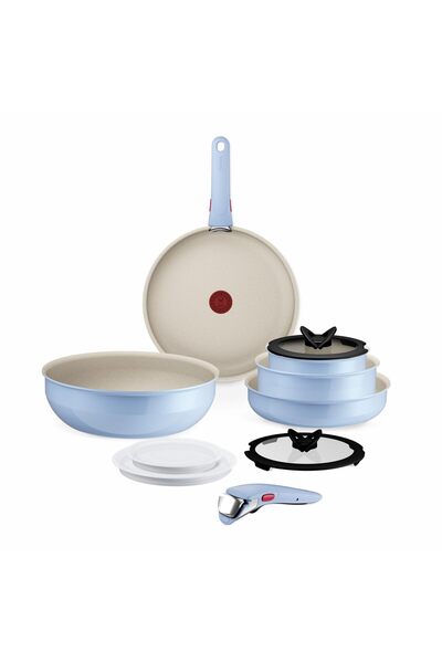TEFAL Ingenio Serenity tencere seti 11 parça - alüminyumdan yapılmış Sakin Mavi