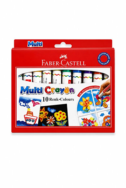 Faber Castell Faber-Castell Multi Crayon 10 Renk Jel Mum Boya | Yumuşak Sürüş...