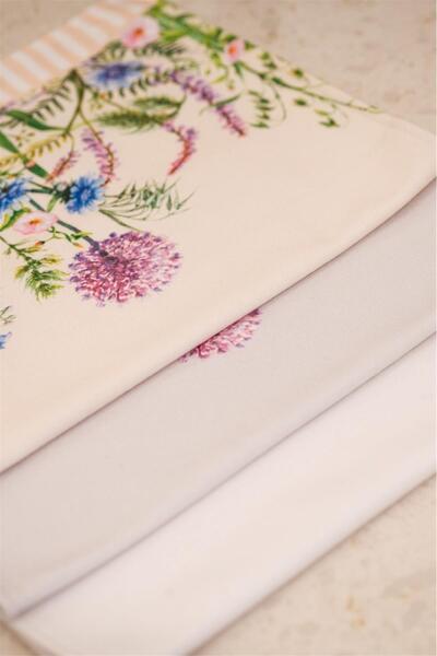 Finezza Ni̇ly 100% Cotton Printed Towel Set 3 Pieces. - Dandelion 1630