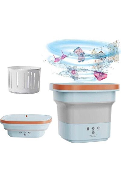 Arabest Mini Foldable Portable Washing Machine with Drain Basket,Compact Turb...