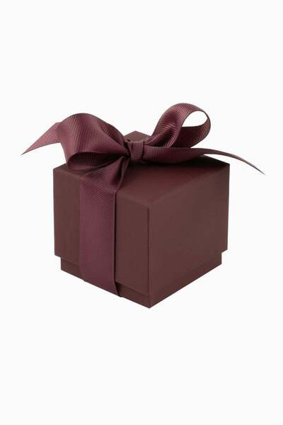 Meidi Packing Meidi Jewelry Box Ribon Down R.D, 7x7x7 cm - Bordeaux - Set of ...