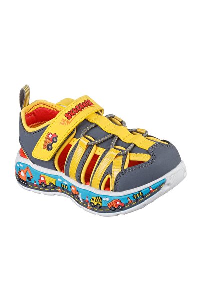 SKECHERS Sandale copii baieti PLAY SCENE SPLASH 407041N-CHARCOAL/GALBEN-21