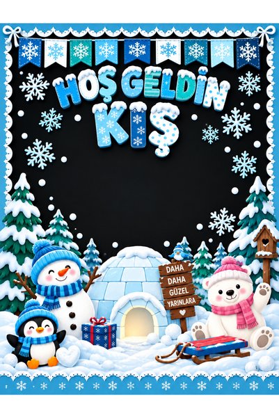 PROMISEBACKDROP2 150x200 cm, Hoş Geldin Kış, Okul Etkinlik Kumaş Fon