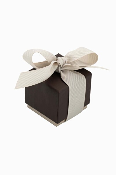 Meidi Packing Meidi Jewelry Box Ribon Down R.D, 5x5x5 cm - Brown / Cream - Se...