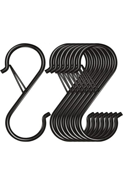 Noonedibs 8 Bucăți Cârlige S Metalice 9cm cu Siguranță 18kg
