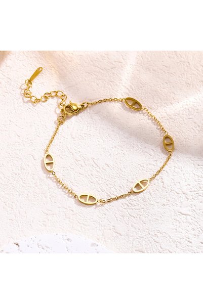 Choice Gold Fashionable Titanium Steel Pig Nose Bracelet Versatile Luxury Des...