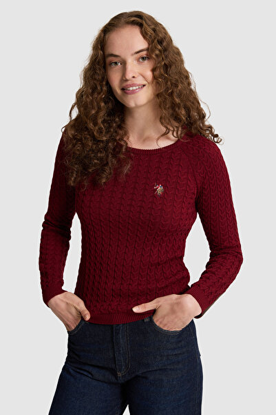 U.S. Polo Assn. Women's Burgundy Basic Sweater 50327560-Vr014
