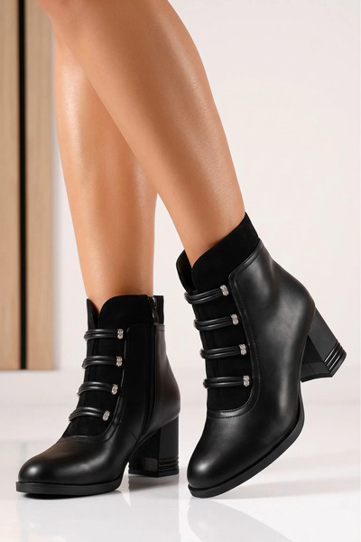 Zaira Botine dama vatuite negre din piele ecologica Iris #30302 - 39