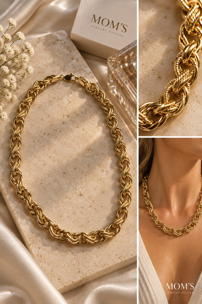 Aurelia Örgü Gold Kolye