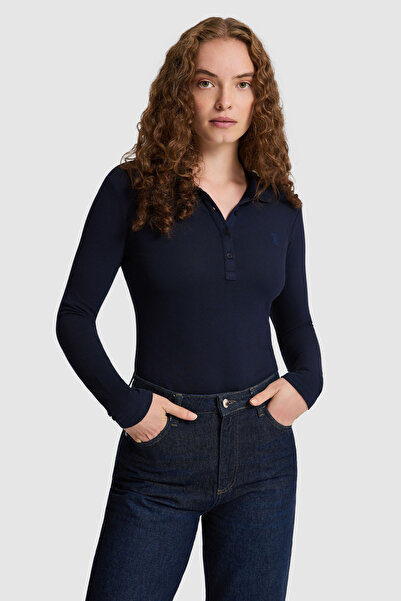 U.S. Polo Assn. سويت شيرت نسائي أساسي باللون الأزرق الداكن 50326760-VR033