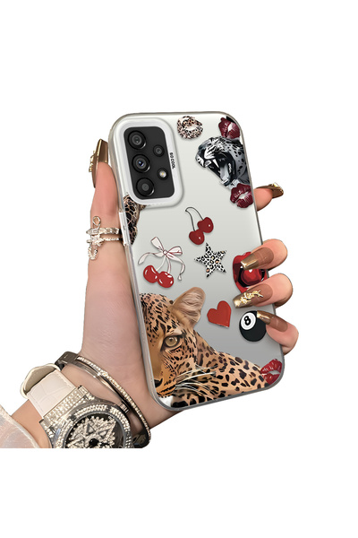 CHICASELUX Samsung Galaxy A73 Compatible Leopard Pattern Cheetah Red Lip Cher...