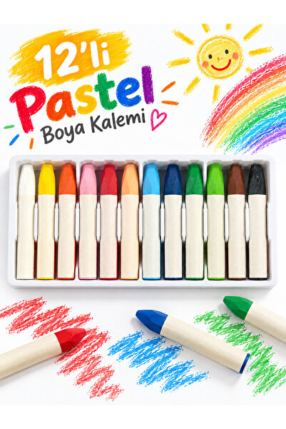 SmartFox 12’li Pastel Boya Kalemi Seti – Renkli Çizim