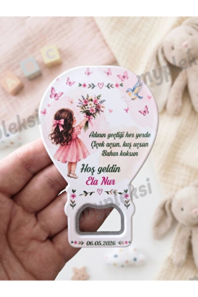 mypleksi İsme Özel Kız Bebek Doğum Günü Magneti, Kız Bebek Magneti **10 ADET*...