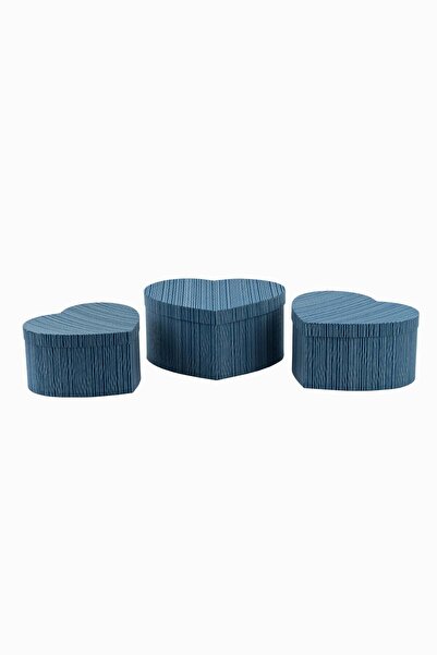 Meidi Packing Meidi Rigid Gift Box Set 3 Heart, 31x28x15 cm - Blue - 1 piece
