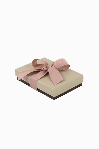 Meidi Packing Meidi Jewelry Box Ribon Down R.D, 9.5x13.5x3.5 cm - Cream / Bro...