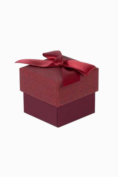 Meidi Packing Meidi Jewelry box Normal Paper, 4x4x3.5 cm - Bordeaux - Set of ...