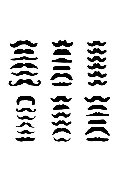 Choice black 36pcs/set Funny Fake Beard Mustache Assorted Styles Self-Adhesiv...