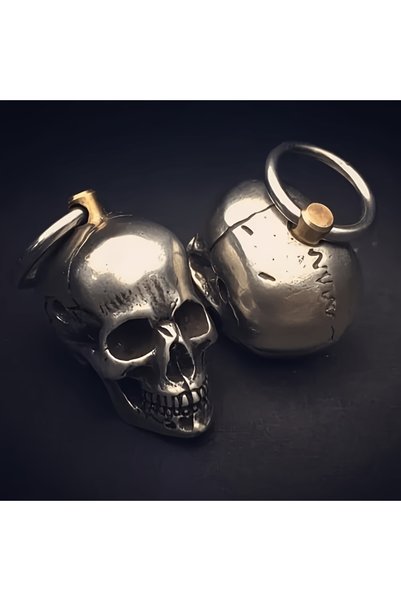 Choice 1pcs Men's Retro Keychain Metal Gothic Skull Keychain Exquisite Street...