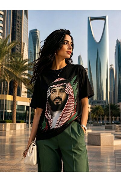 Ornella Studio قميص نسائي ليوم السعودية الوطني مصنوع من القطن 100٪ بمقاس كبير...