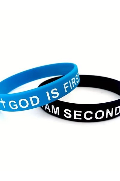 Choice Blue 2pcs/pack Fashionable men's bracelet, silicone sports bracelet, n...