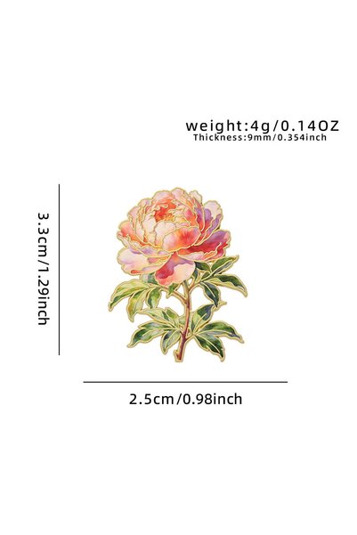 Choice Style 9 Elegant Botanical Enamel Flower Pins, Assorted Plant Lapel Bro...